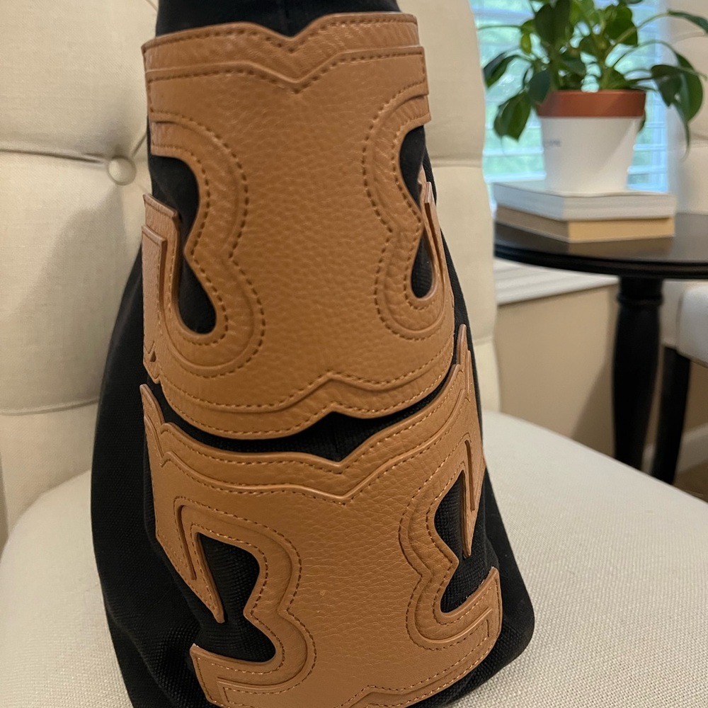 Tory Burch Canvas Stacked T Tote - Picture 2 of 5